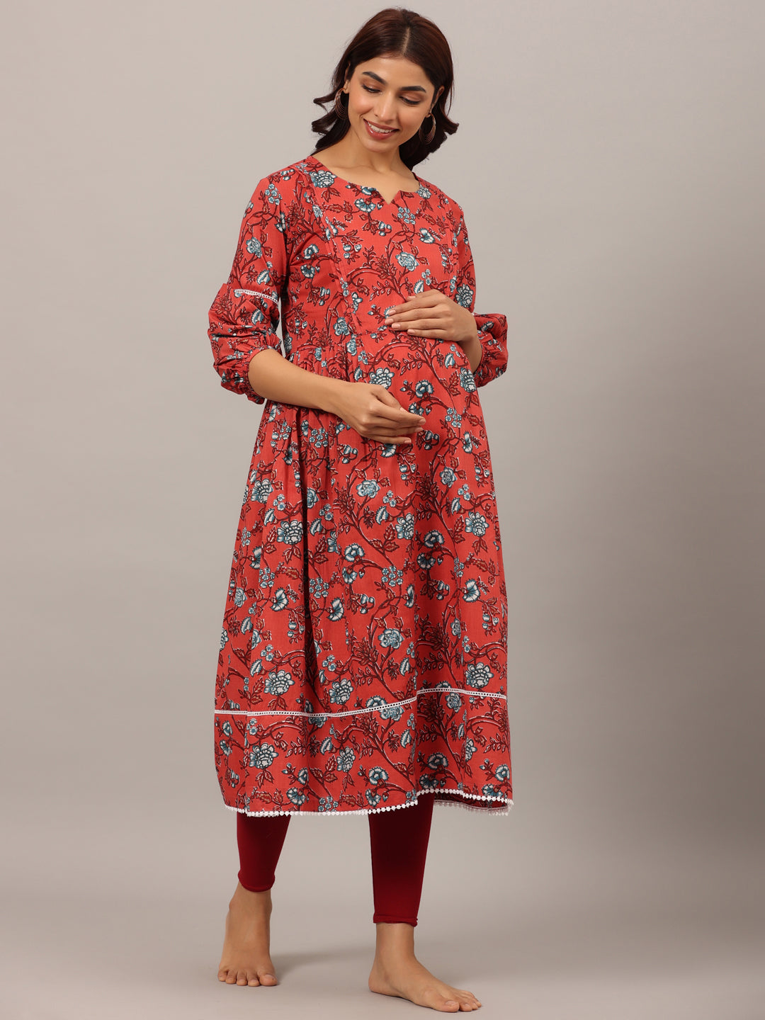 Fierce Floral Maternity & Nursing Kurta