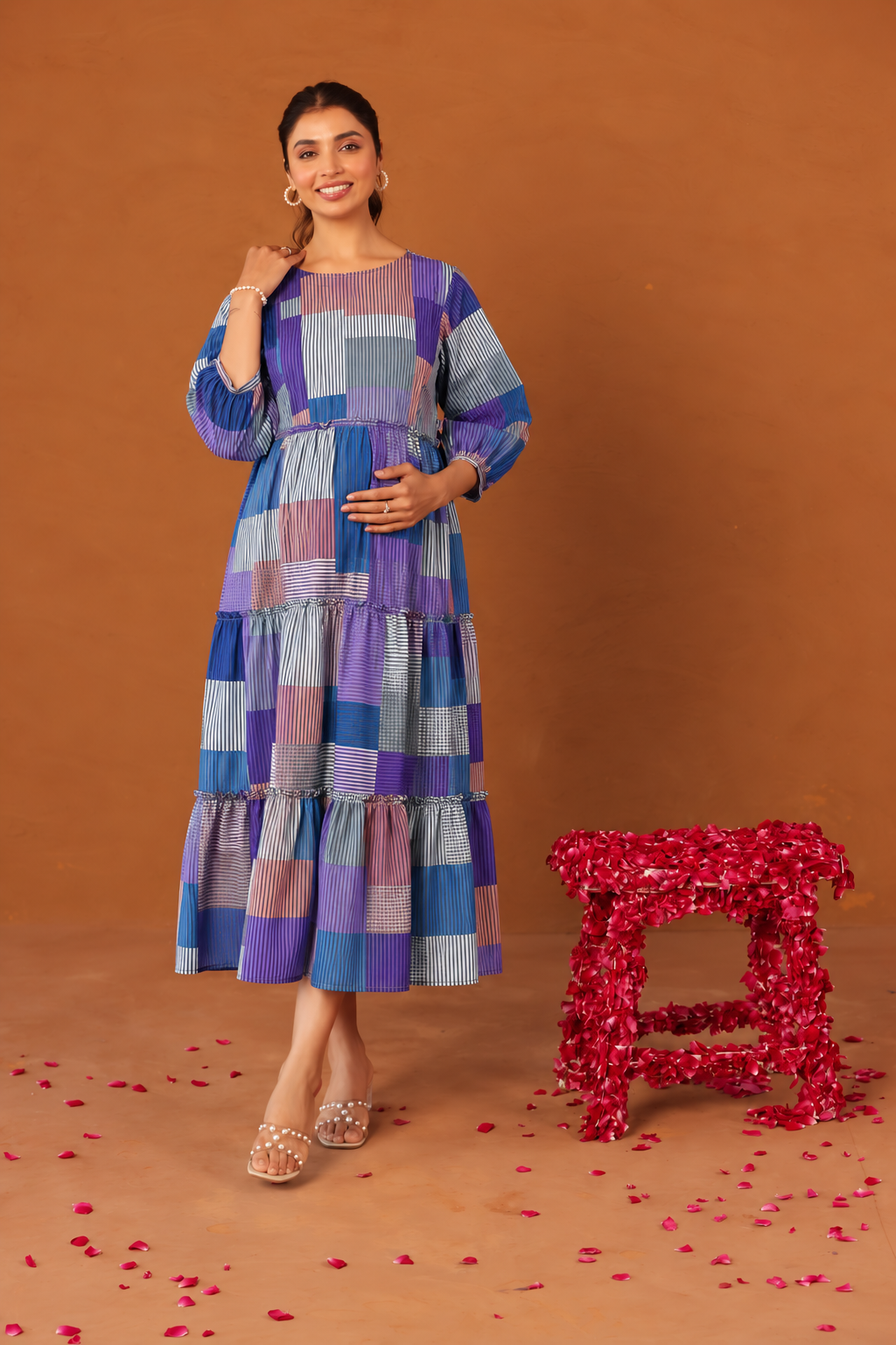 Purple Prism Maternity & Nursing Tier Dress