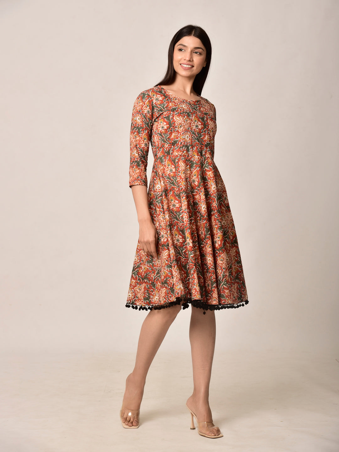 Red Bloom Cotton Dress