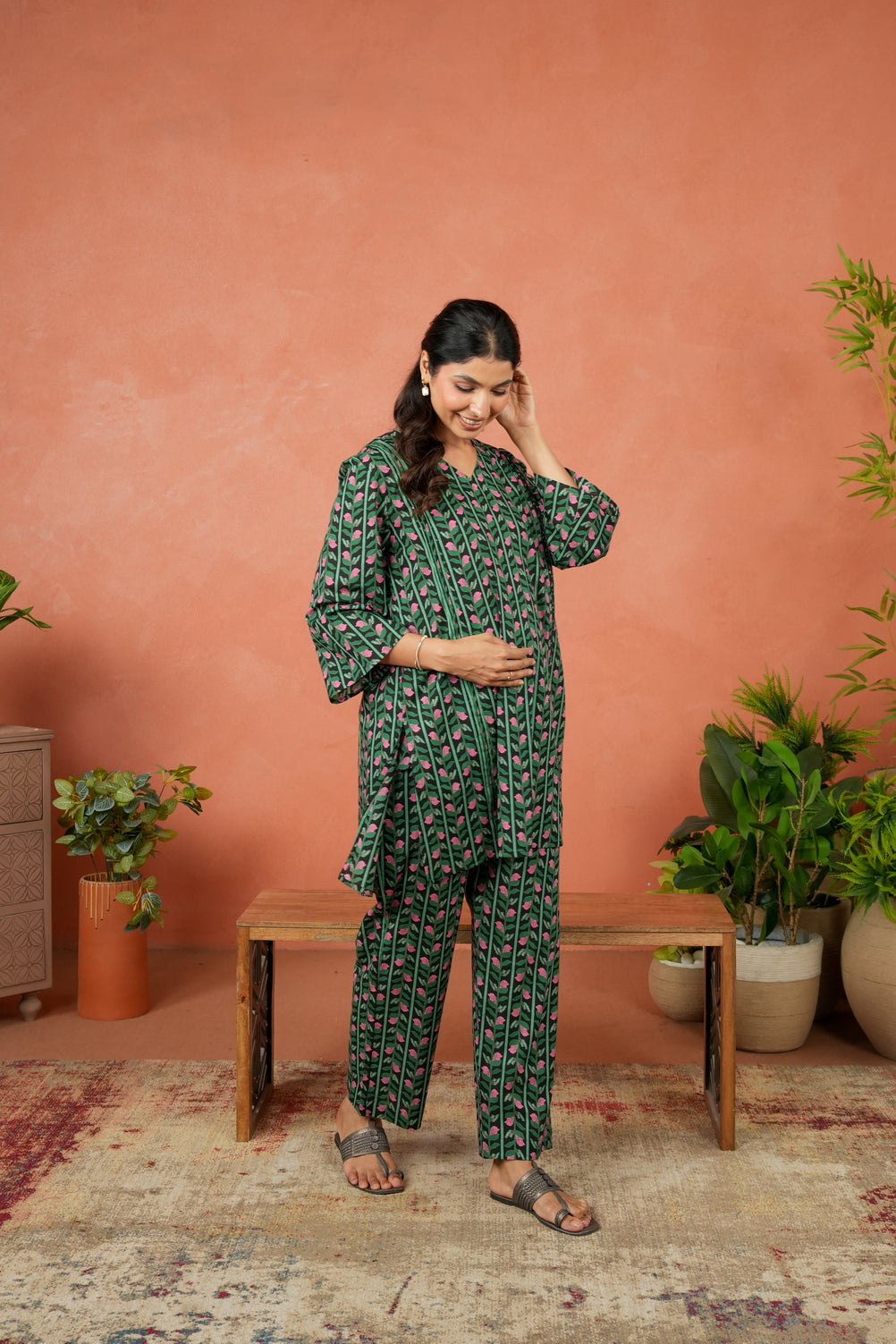 Rosy Vine Maternity & Nursing Co-ord Set