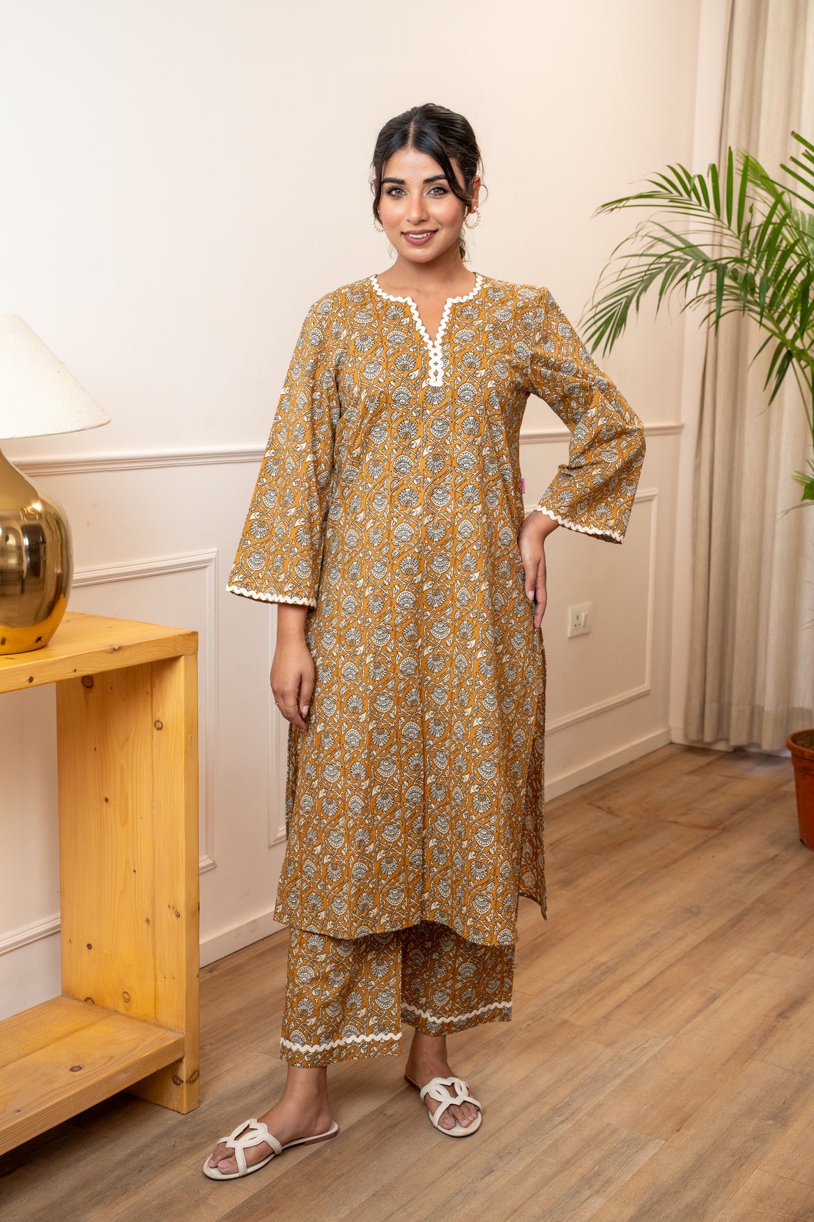 Everyday Bloom Mustard Lace Co-ord Set