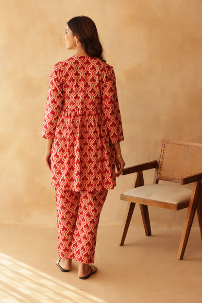 Ruby Heritage Bloom Maternity & Nursing Co-ord Set