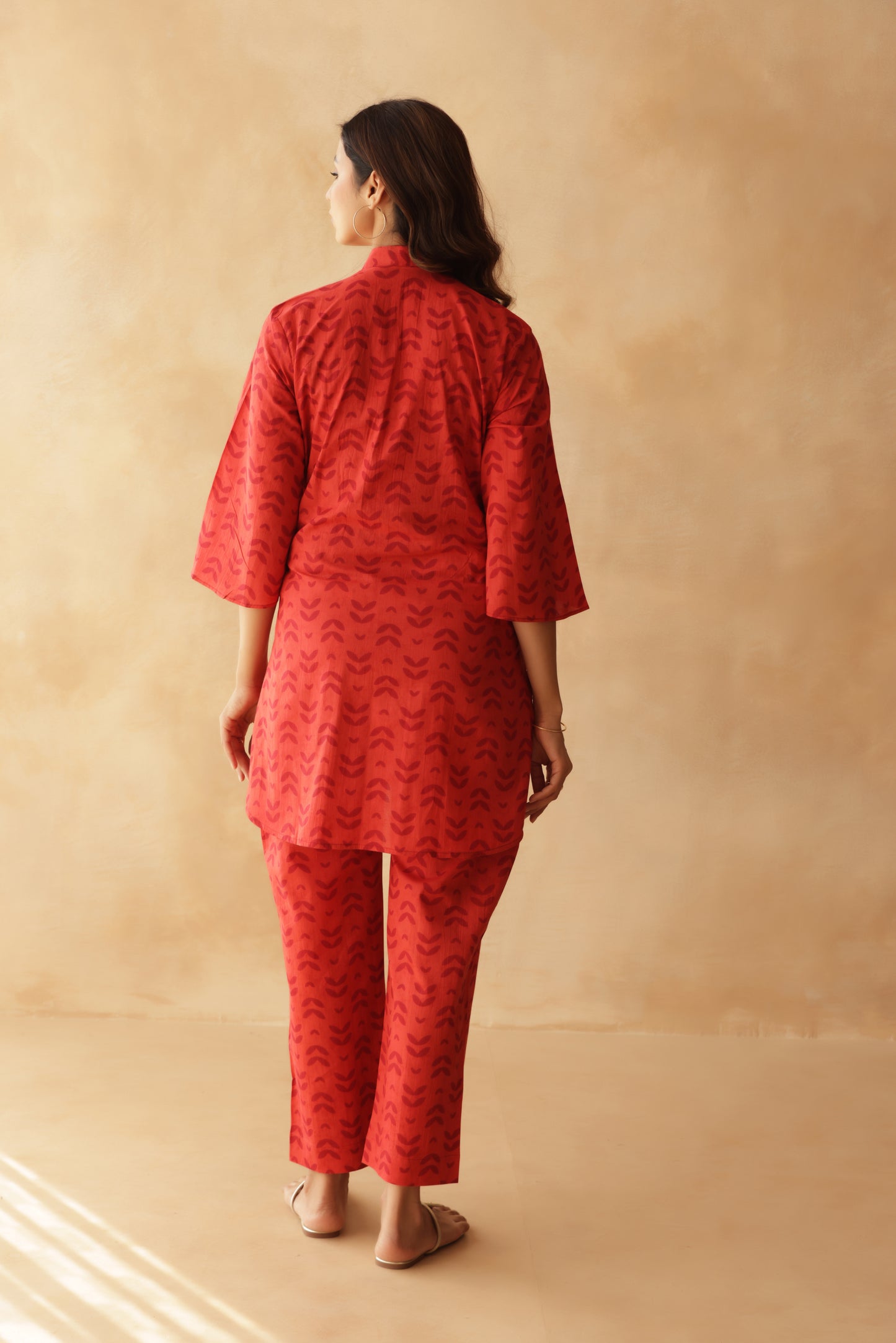 Rust Fern Motif Maternity & Nursing Co-ord Set