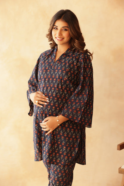 Twilight Bloom Maternity & Nursing Co-ord Set