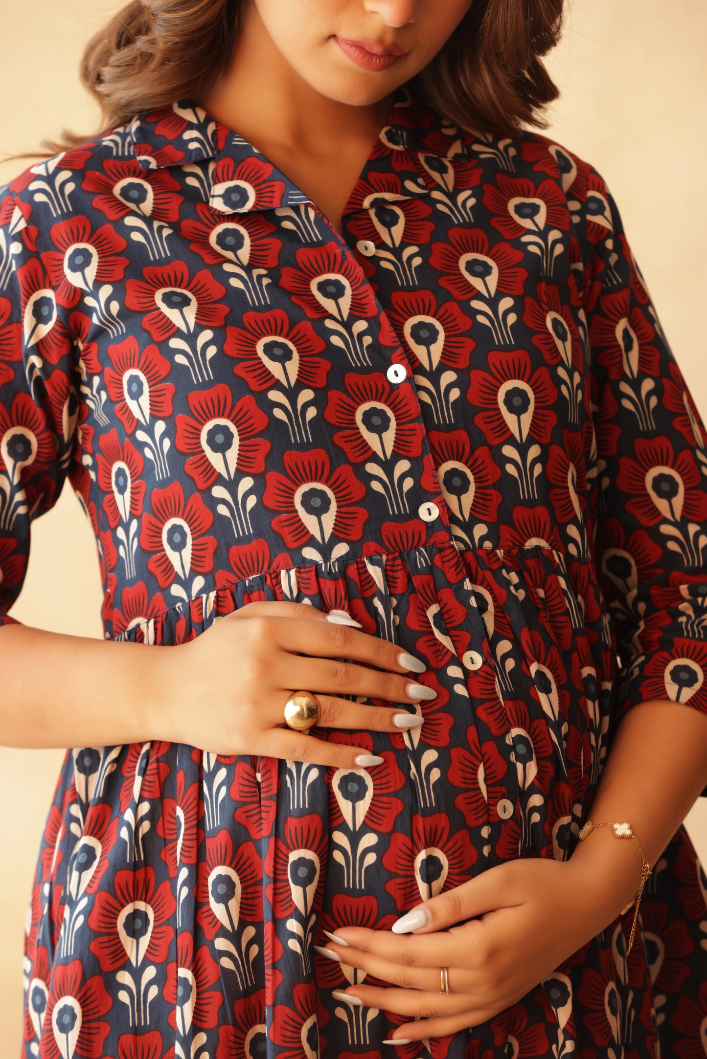 Bloom in Blue Maternity & Nursing Dress