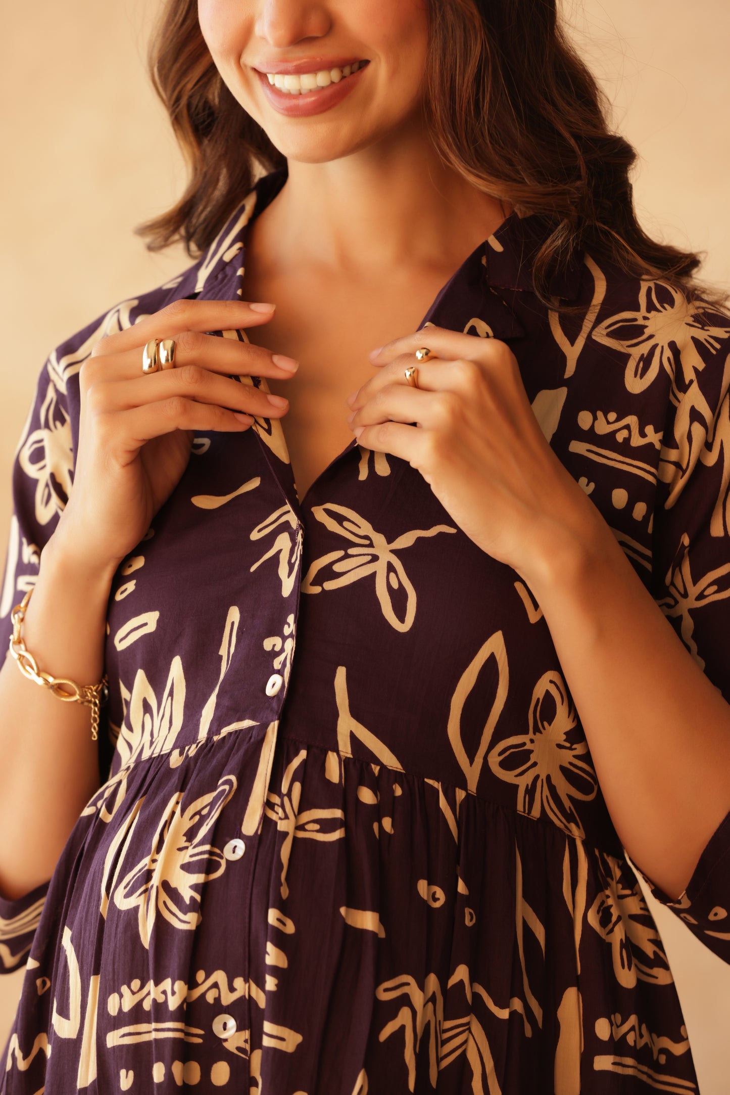 Artisan Lineplay Buttoned Maternity & Nursing Kurta