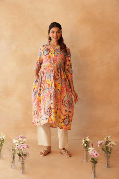 Gulabi Gulmohar Maternity & Nursing Kurta