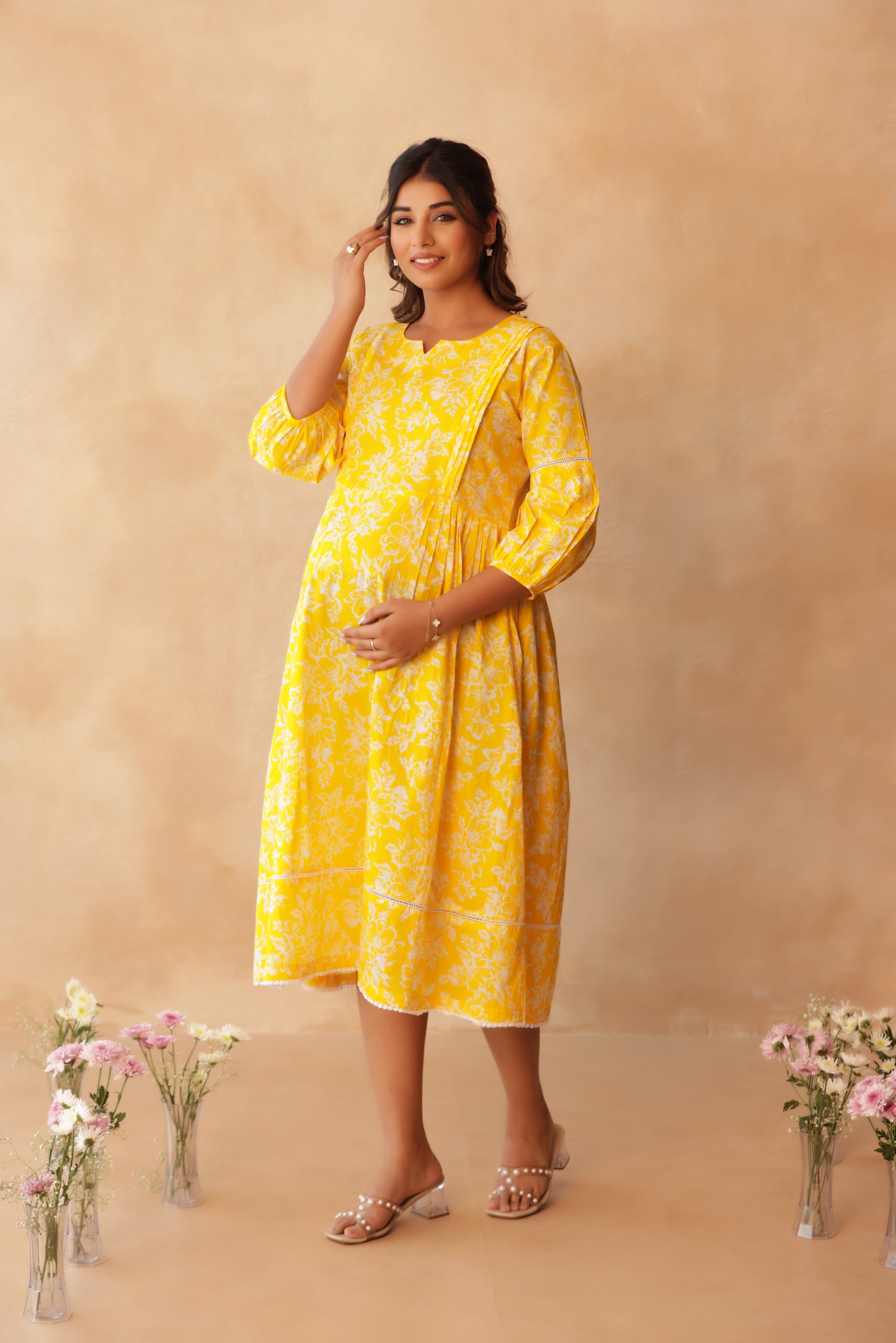 Basanti Bloom Maternity & Nursing Dress
