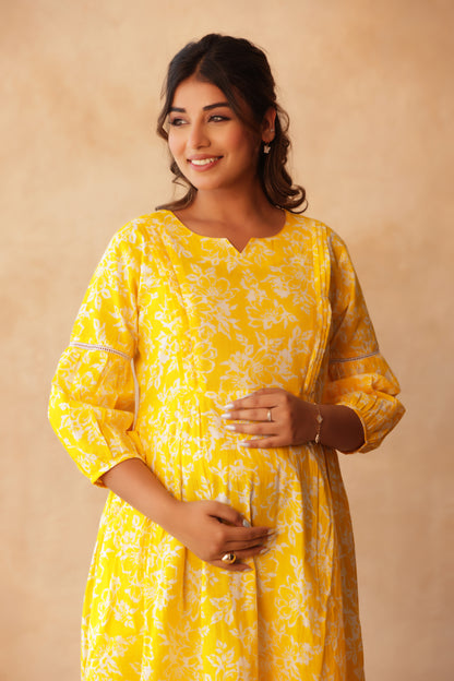 Basanti Bloom Maternity & Nursing Kurta