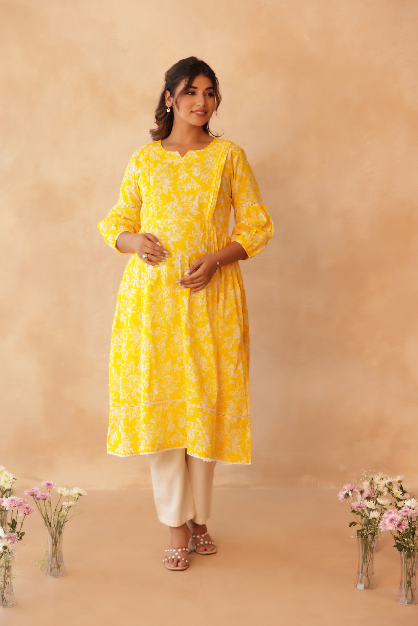 Basanti Bloom Maternity & Nursing Kurta