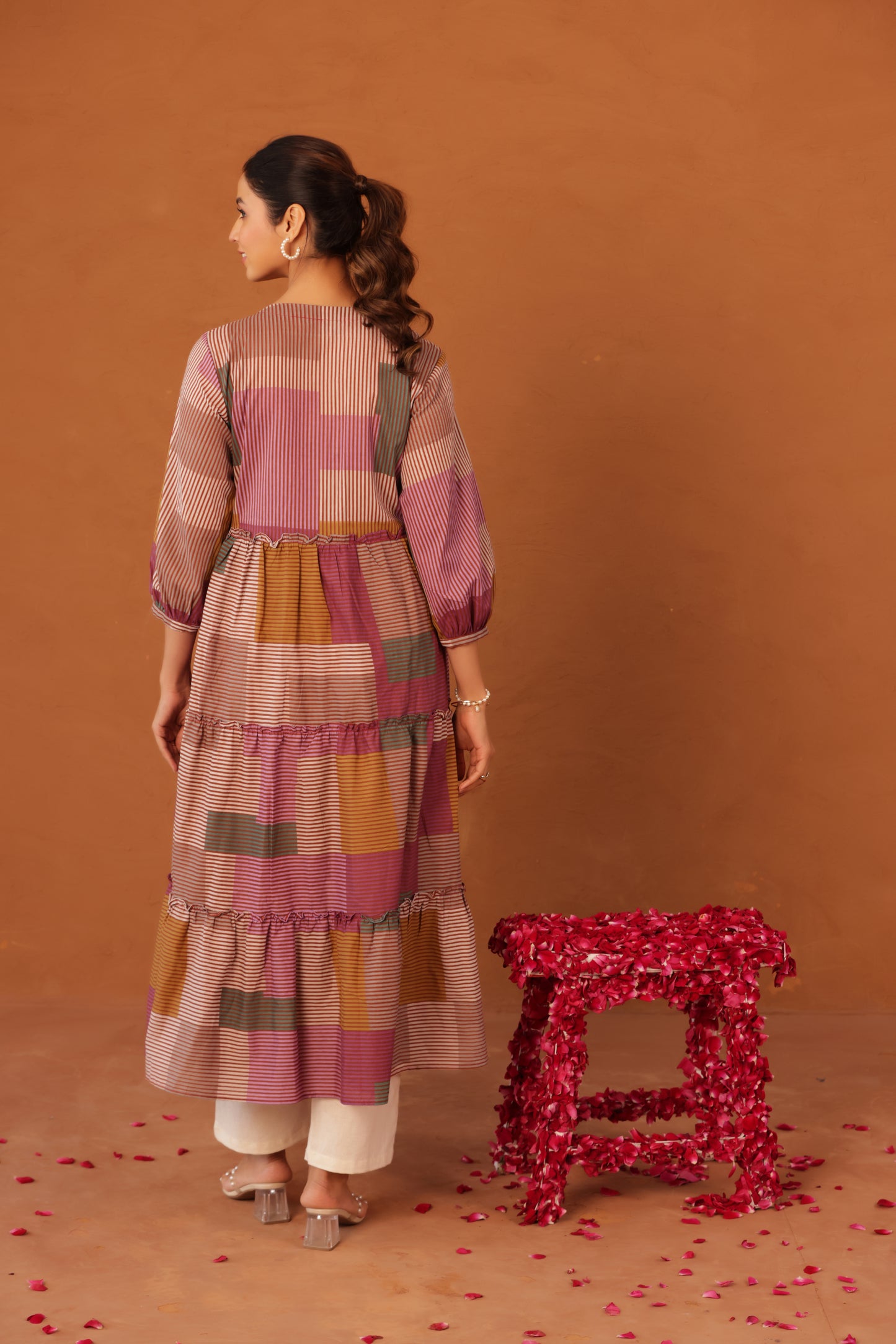 Rustline Stripe Maternity & Nursing Kurta