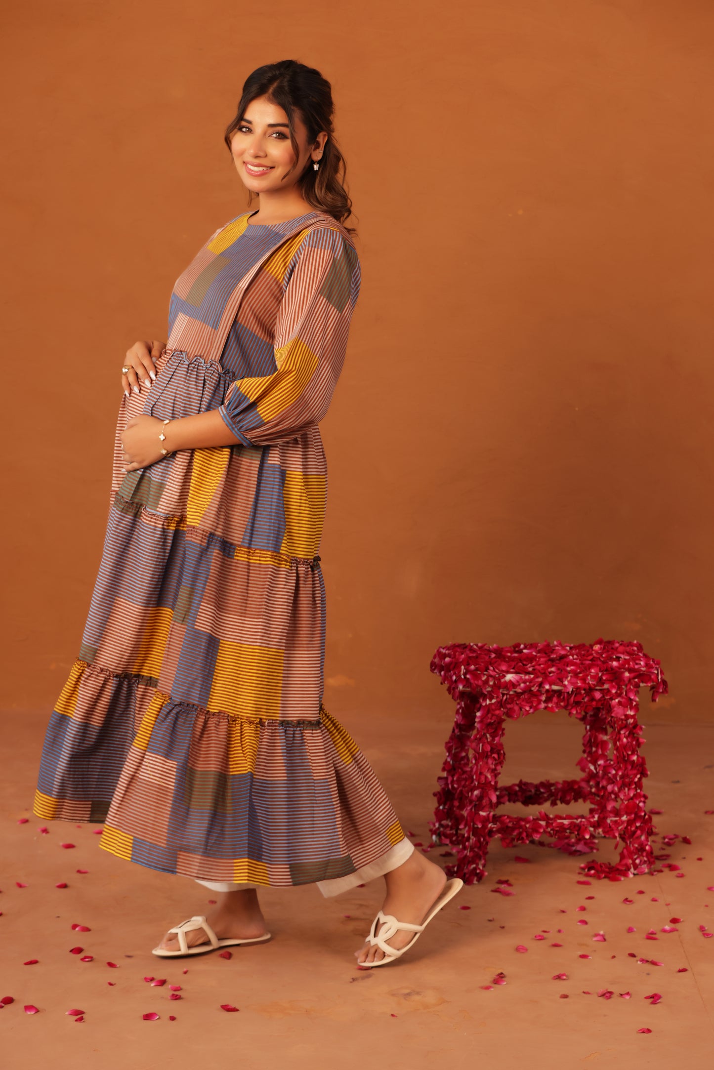 Colorblock Stripe Story Maternity & Nursing Kurta