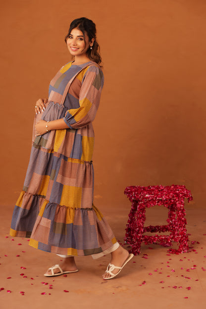 Colorblock Stripe Story Maternity & Nursing Kurta