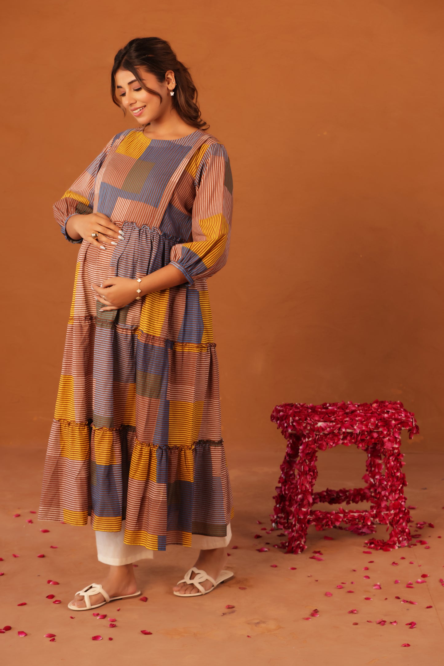 Colorblock Stripe Story Maternity & Nursing Kurta
