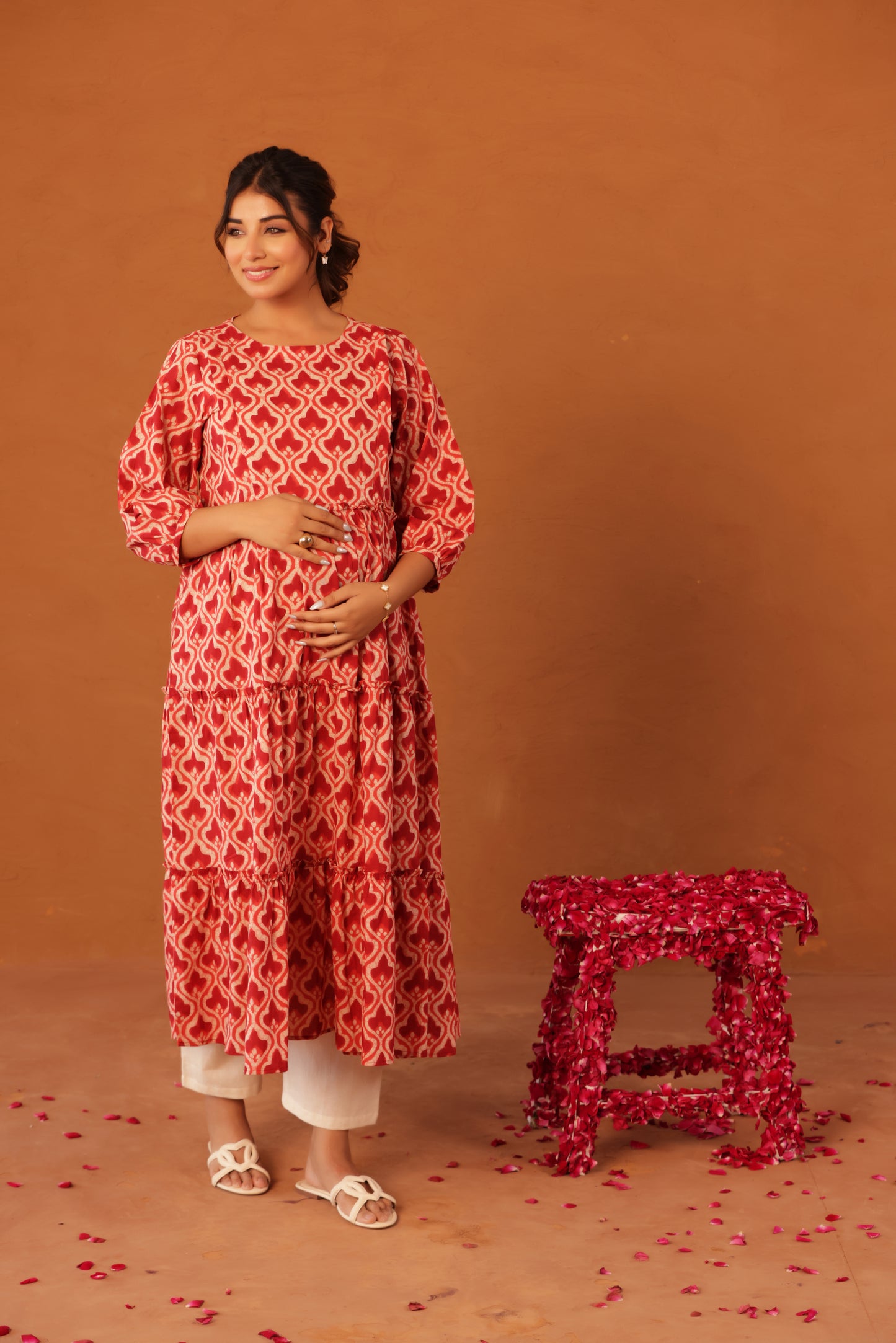 Ruby Heritage Bloom Maternity & Nursing Kurta