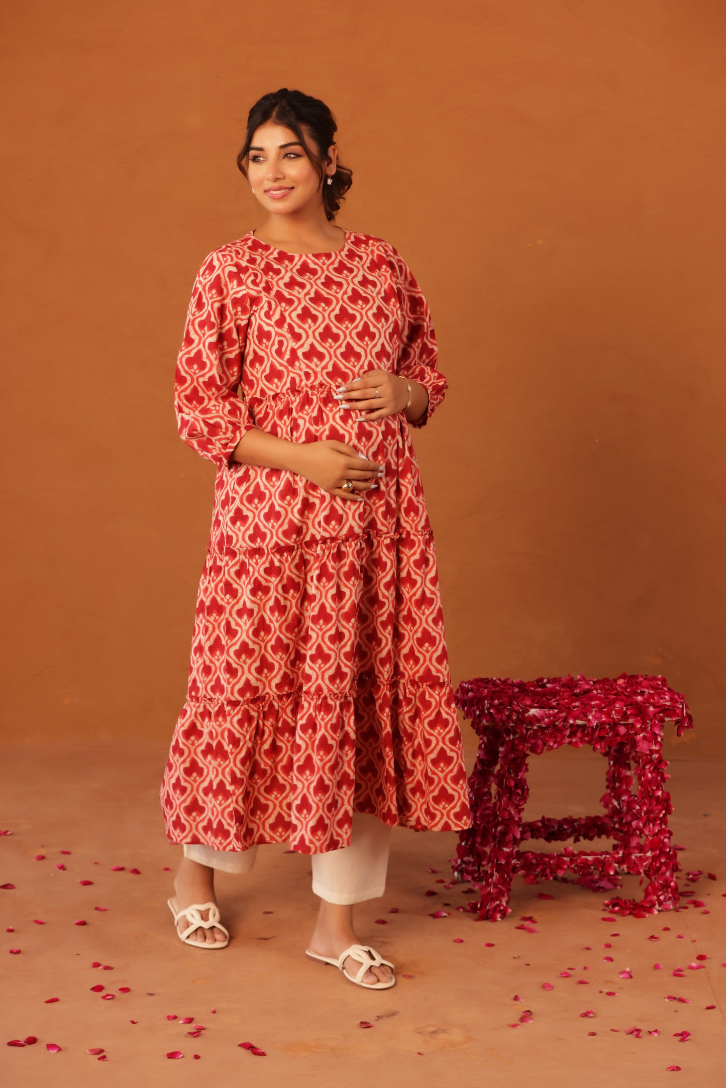 Ruby Heritage Bloom Maternity & Nursing Kurta