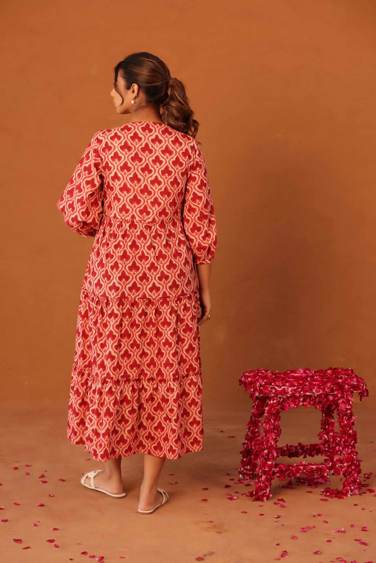 Ruby Heritage Bloom Maternity & Nursing Tier Dress