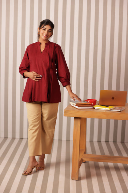 Burnt Rose Maternity & Nursing Top