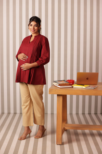 Burnt Rose Maternity & Nursing Top