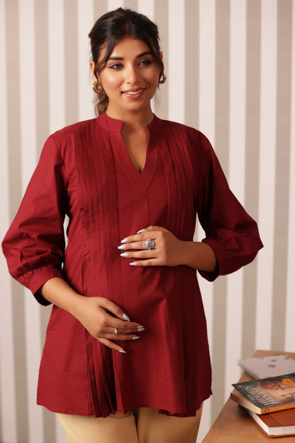 Burnt Rose Maternity & Nursing Top