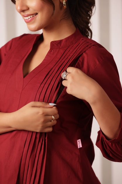 Burnt Rose Maternity & Nursing Top