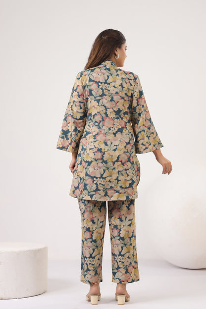 Pashmina Floral Bloom Maternity & Nursing Co-ord Set