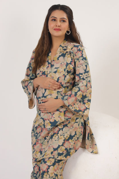 Pashmina Floral Bloom Maternity & Nursing Co-ord Set
