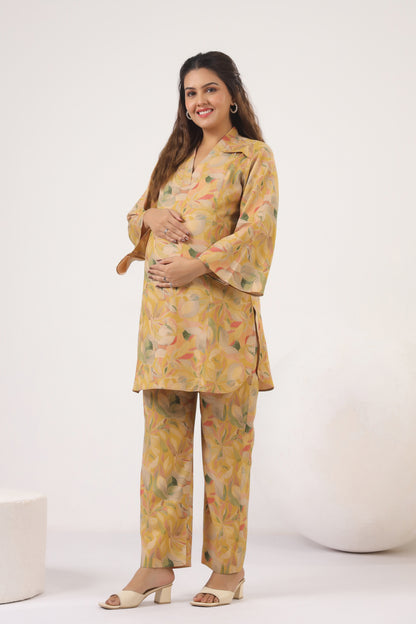 Pashmina Autumn Leaf Maternity & Nursing Co-ord Set