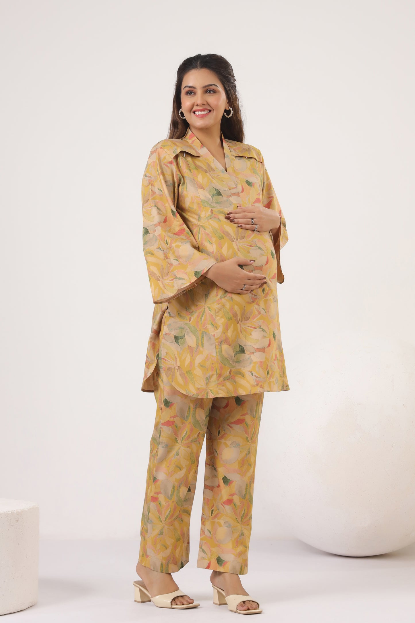 Pashmina Autumn Leaf Maternity & Nursing Co-ord Set