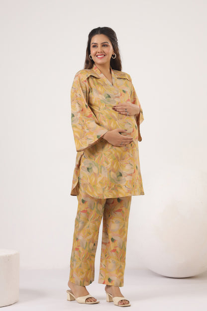 Pashmina Autumn Leaf Maternity & Nursing Co-ord Set