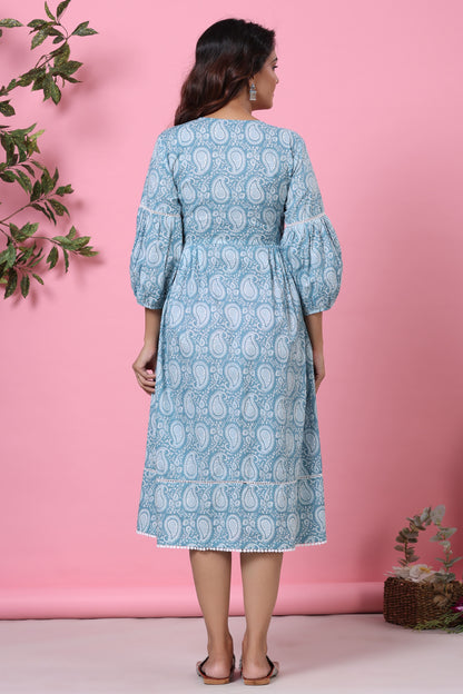 Paisley Finesse Maternity & Nursing Dress