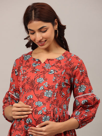 Fierce Floral Maternity & Nursing Kurta