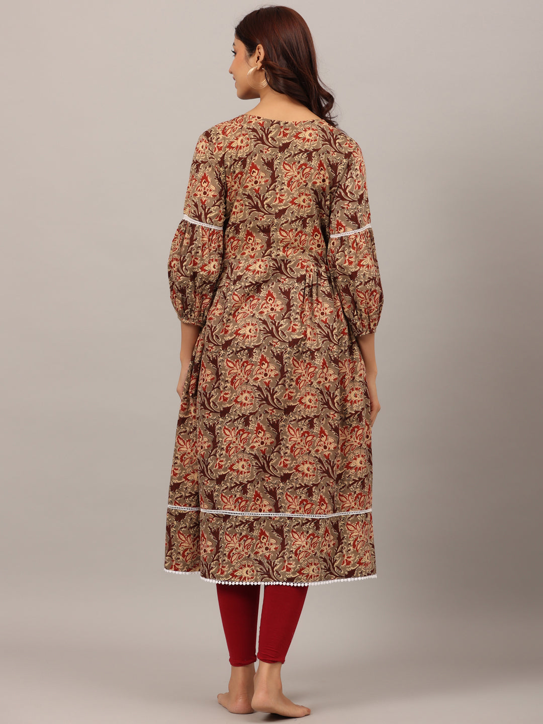 Florals On Grey Maternity & Nursing Kurta
