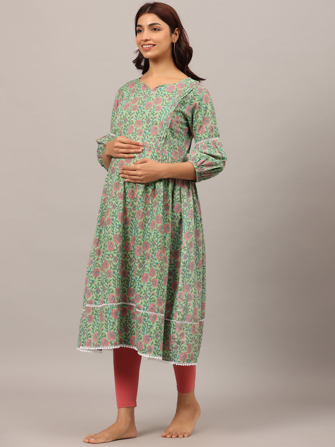 Spring Whisper Maternity & Nursing Kurta