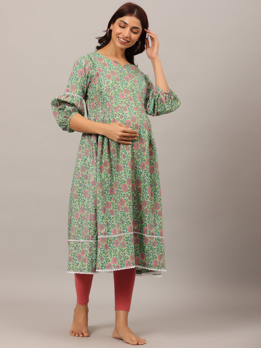 Spring Whisper Maternity & Nursing Kurta