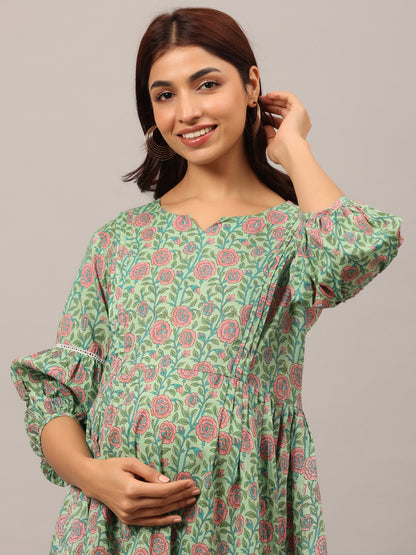 Spring Whisper Maternity & Nursing Kurta