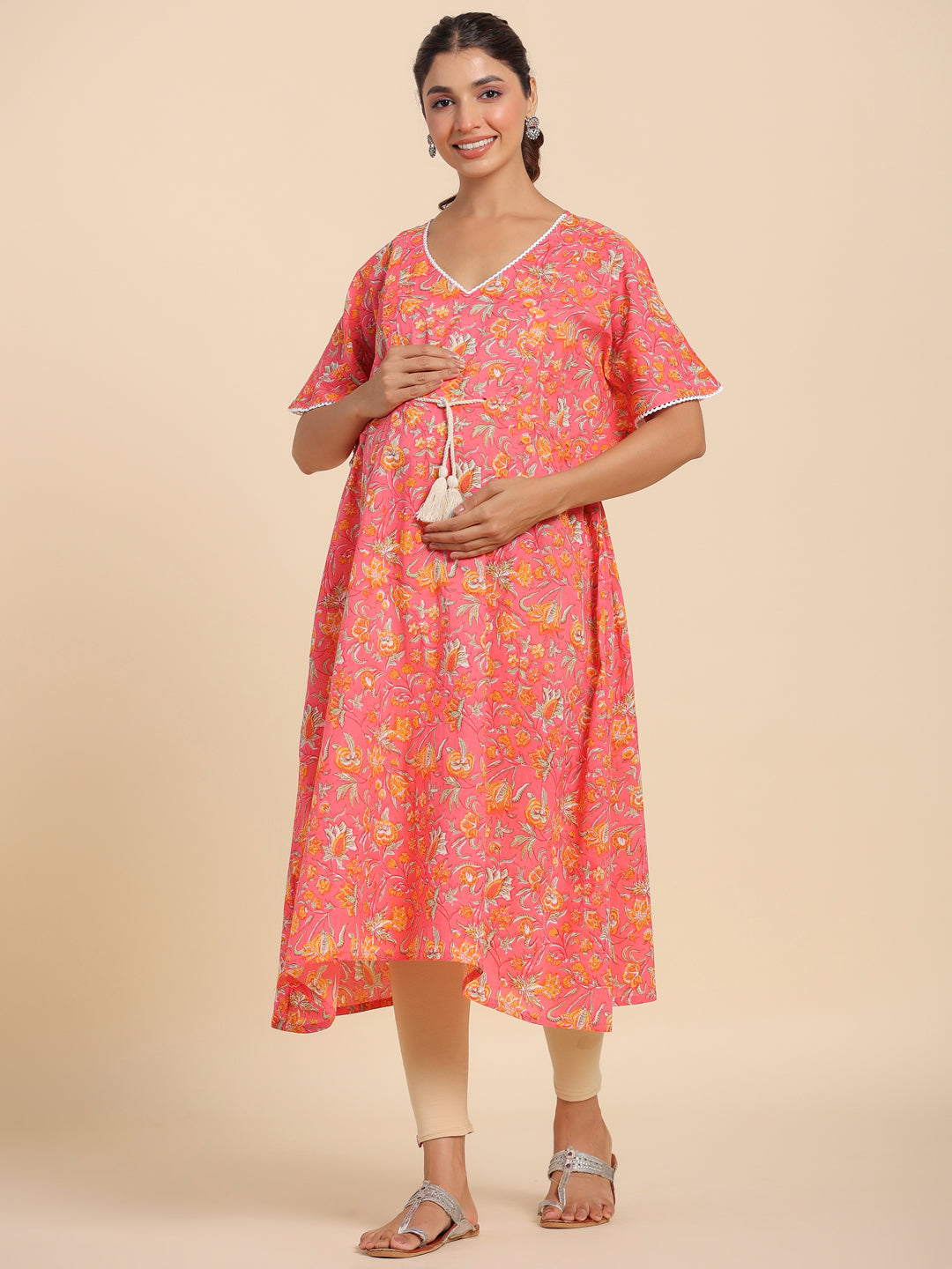 Crimson Garden Maternity & Nursing Kaftan Kurta