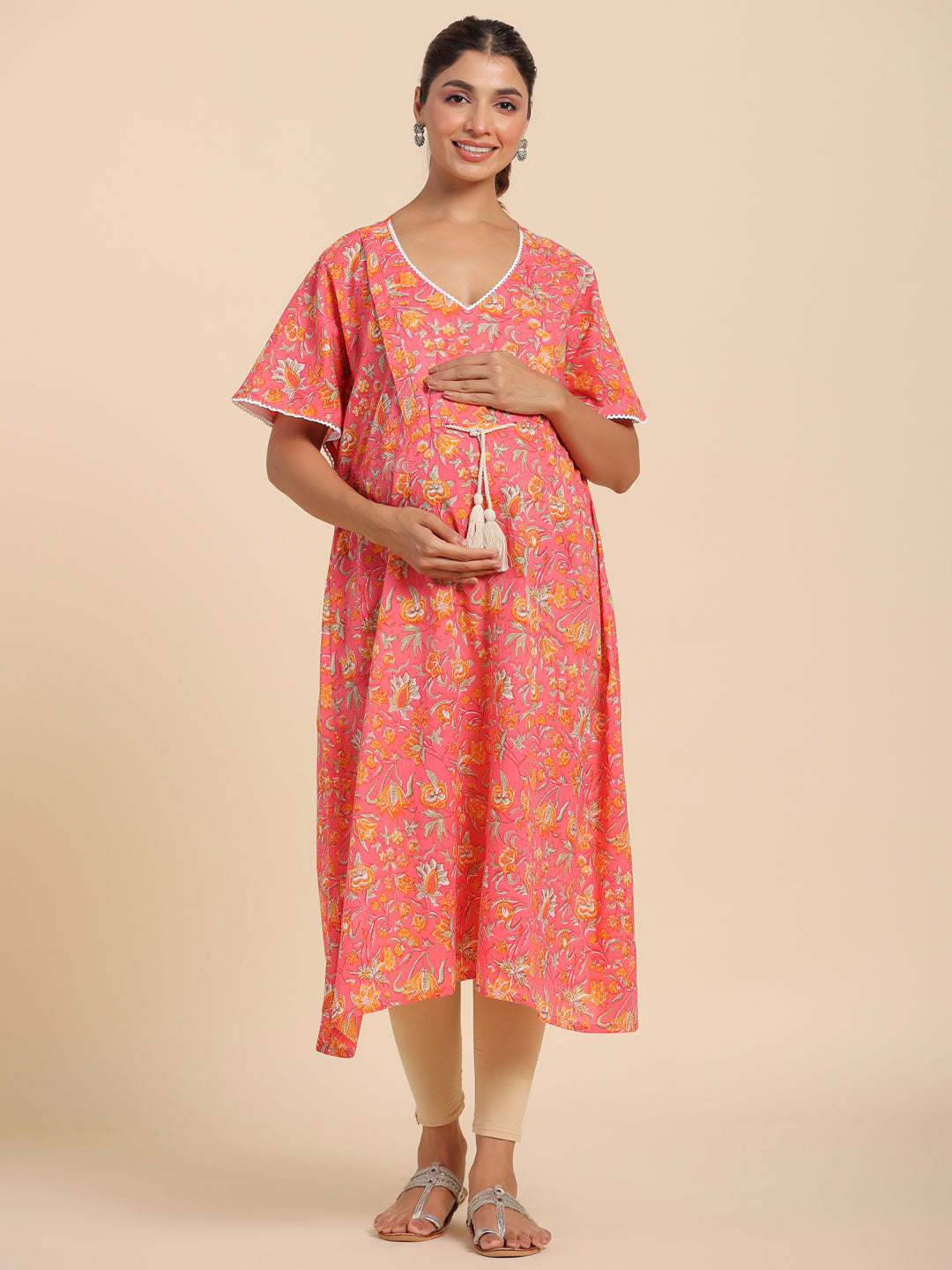 Crimson Garden Maternity & Nursing Kaftan Kurta
