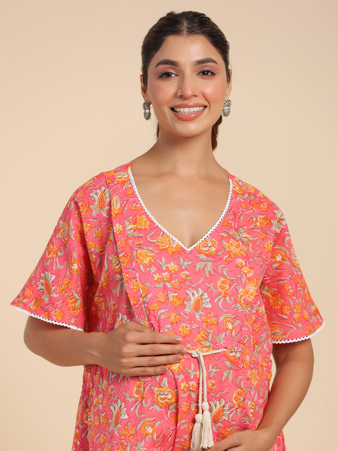 Crimson Garden Maternity & Nursing Kaftan Kurta