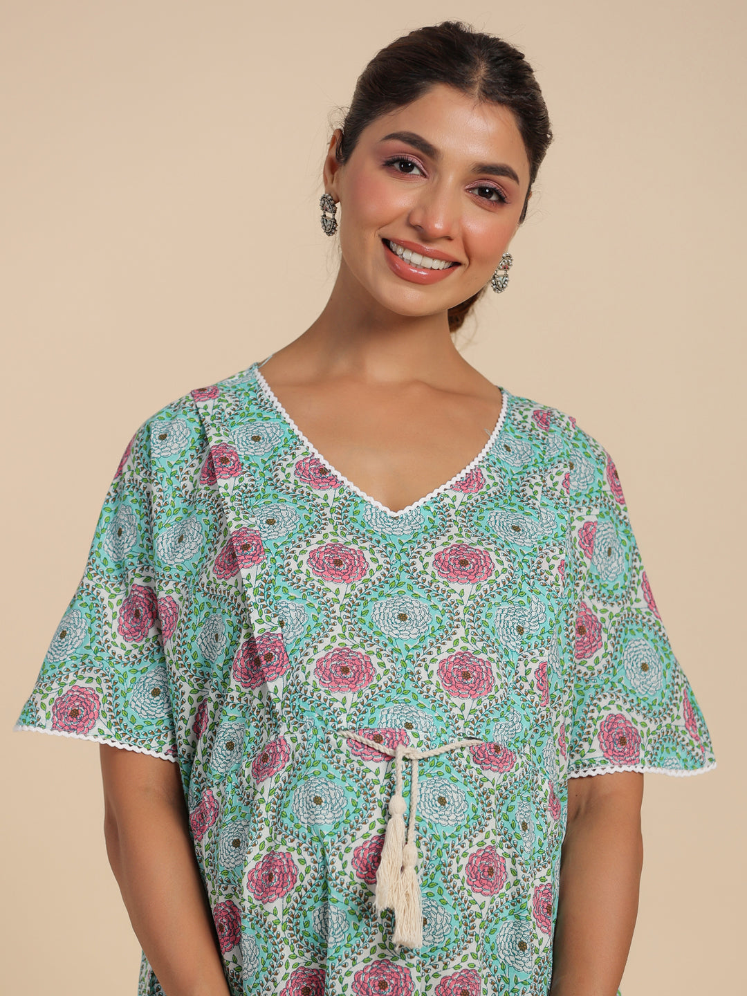 Floral Fantasy Maternity & Nursing Kaftan Kurta