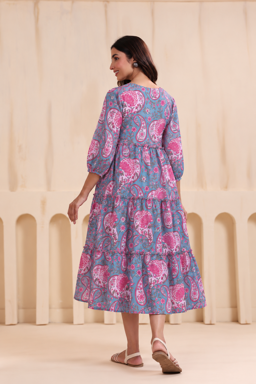 Blooming Paisley Maternity & Nursing Tier Dress