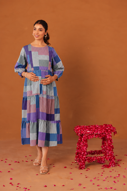 Purple Prism Maternity & Nursing Tier Dress