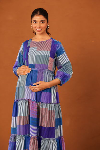 Purple Prism Maternity & Nursing Tier Dress