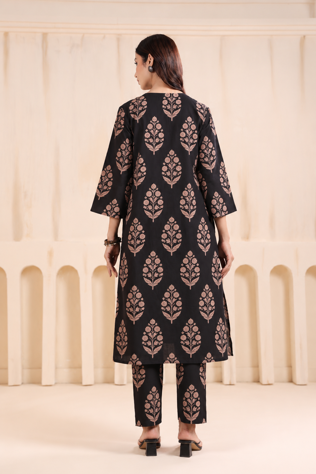 Gulmohar Black Maternity & Nursing Kurta Pant Set