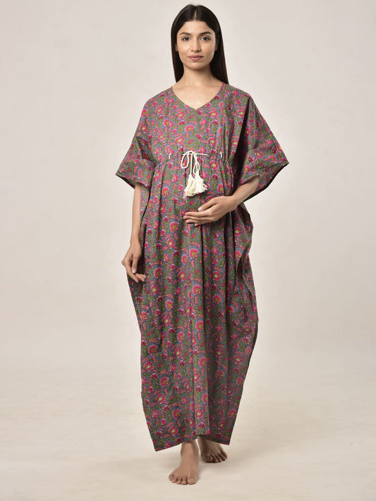 Antique Grey Maternity & Nursing Kaftan