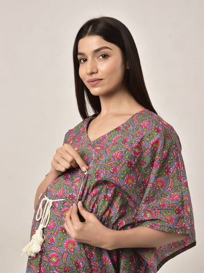 Antique Grey Maternity & Nursing Kaftan