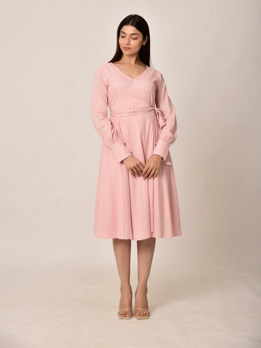 Rosy Glow Cotton Dress