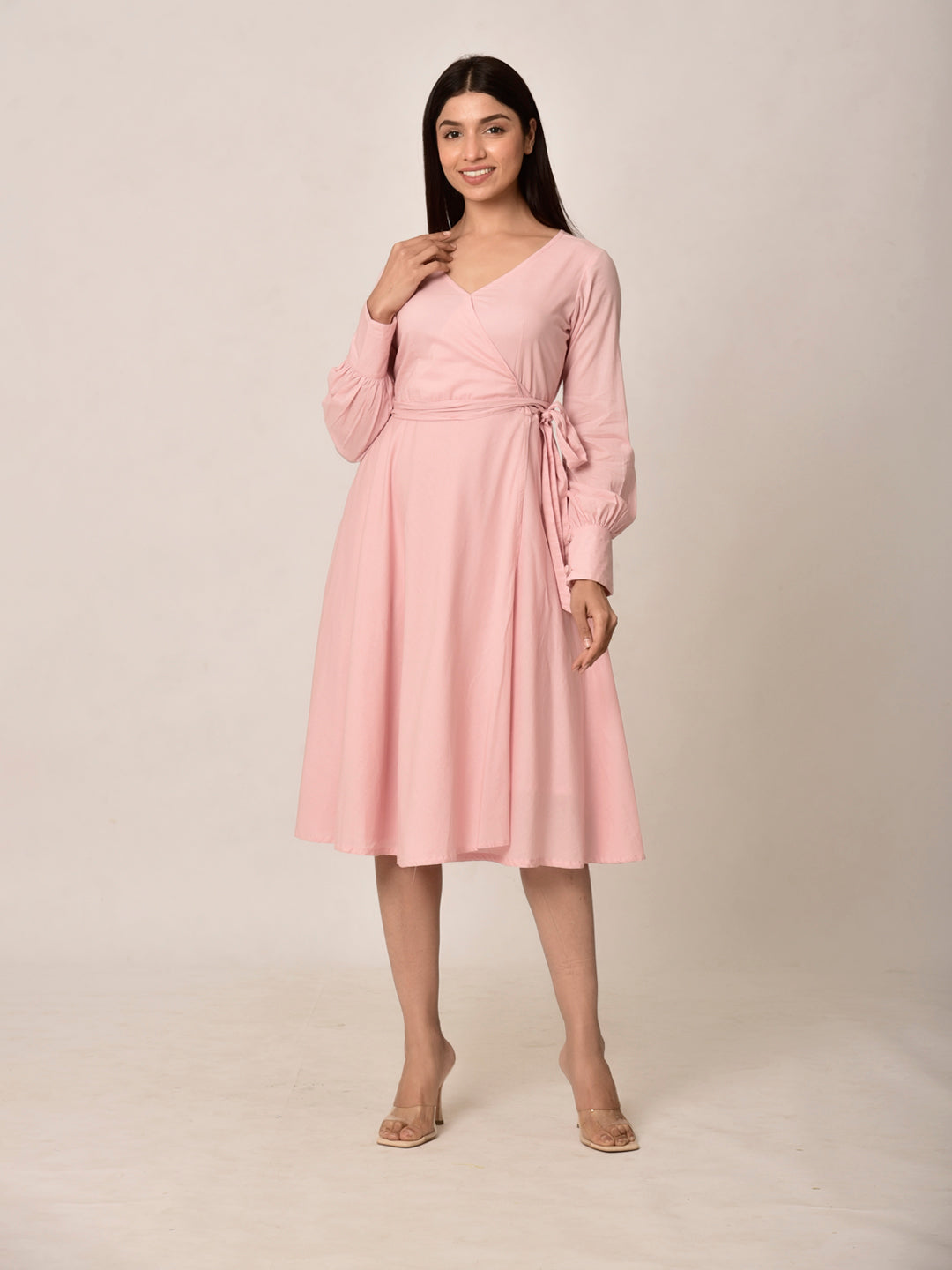 Rosy Glow Cotton Dress