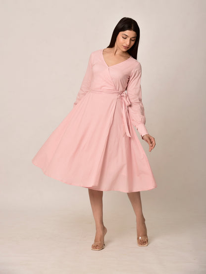 Rosy Glow Cotton Dress