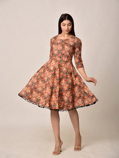 Red Bloom Cotton Dress